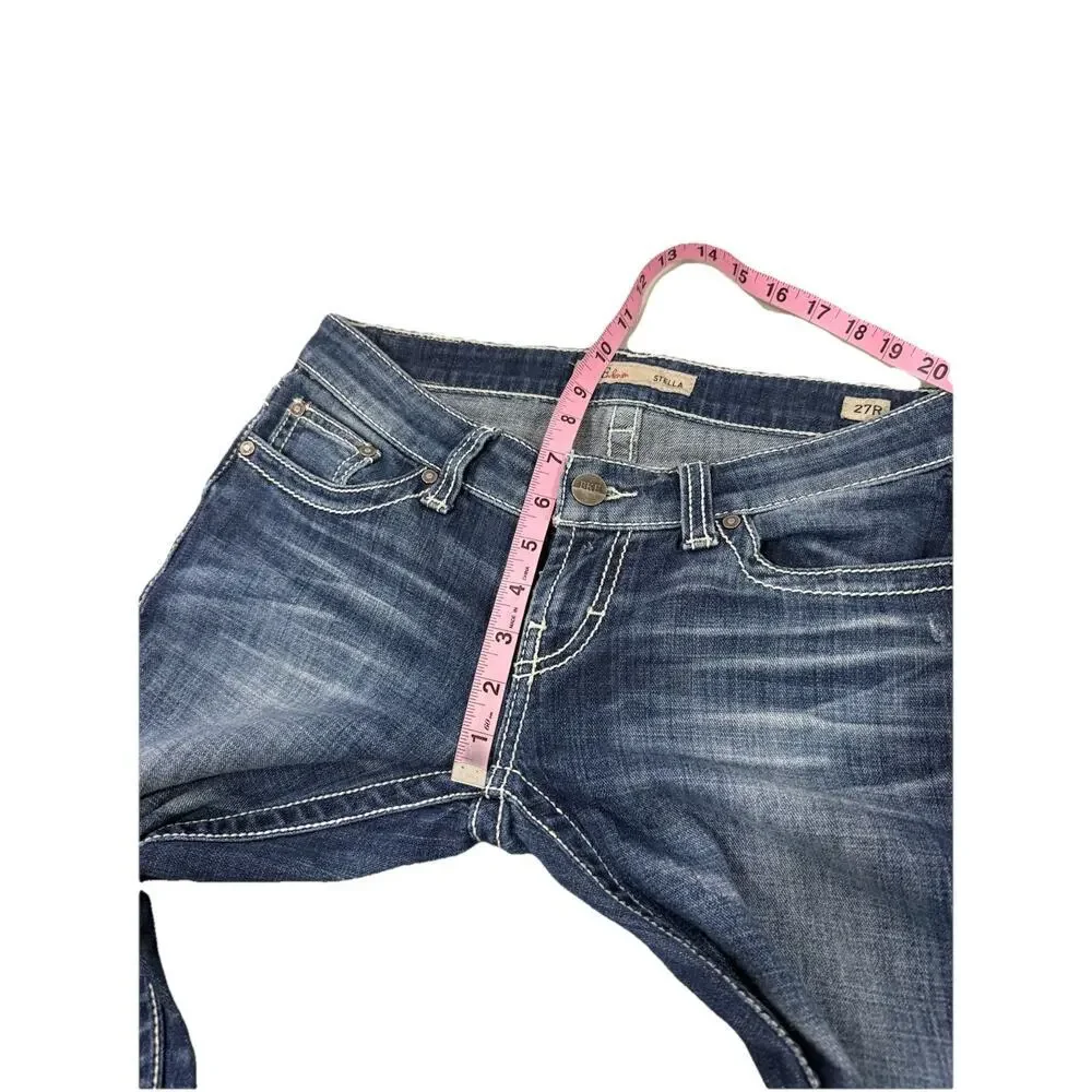 BKE Stella Straight Leg Jeans‎ Thick Stitch Dark Wash Buckle Jeans Women’s 27X34